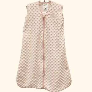 Halo Sleepsack Pink Minky Dot Soft Medium 6-12 Months Infant Full Zip Excellent